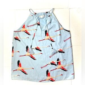 Cooper and Ella Sleeveless Top Women’s Medium Racerback‎ Tank Crane Bird Print